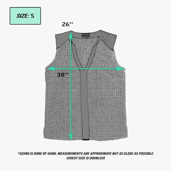 VINCE CAMUTO Abstract Polka Dot Sleeveless Blouse Top (White/Black | Size S) - Picture 9 of 9